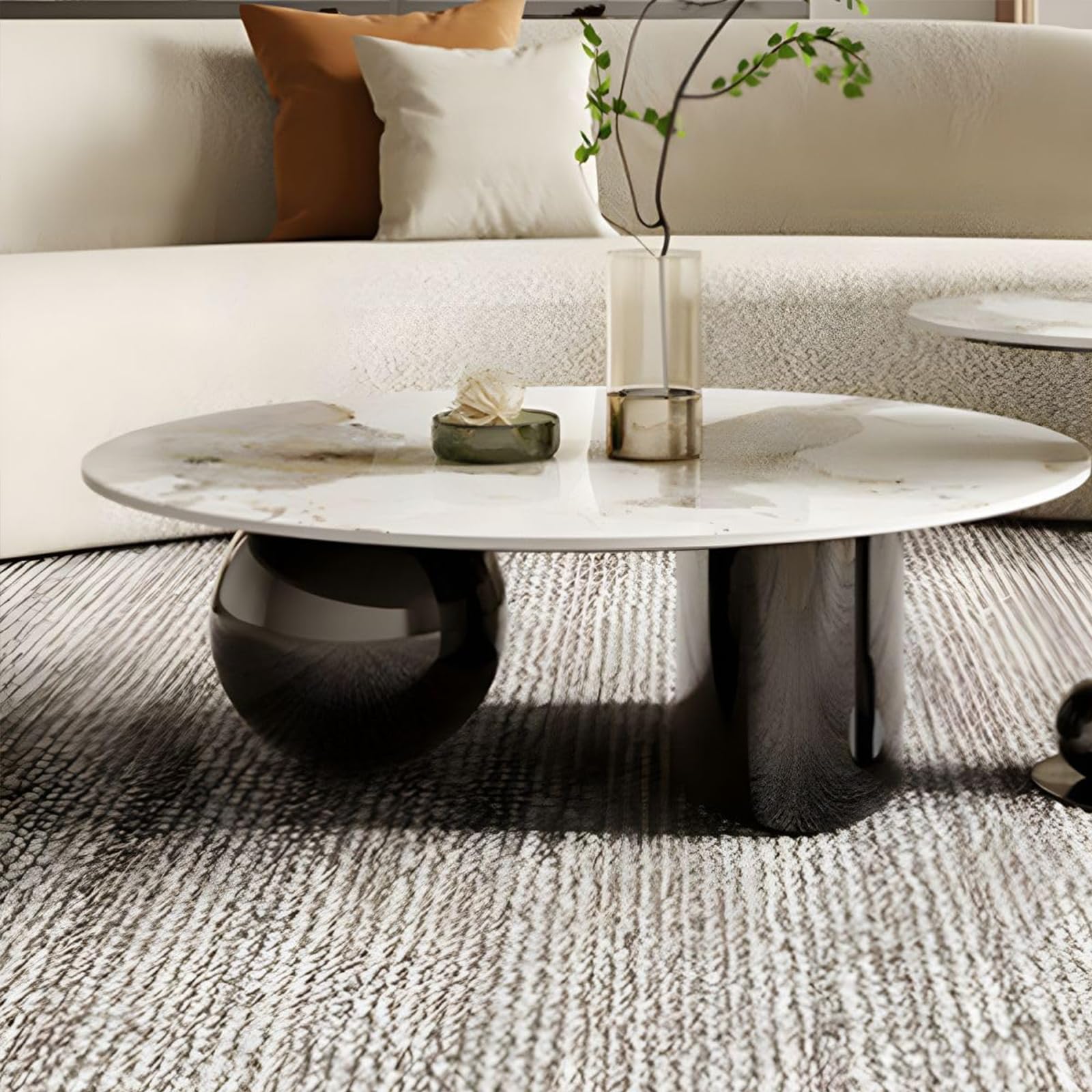 Amazon.com: Round Stone Slab Coffee Table, Abstract Coffee Table